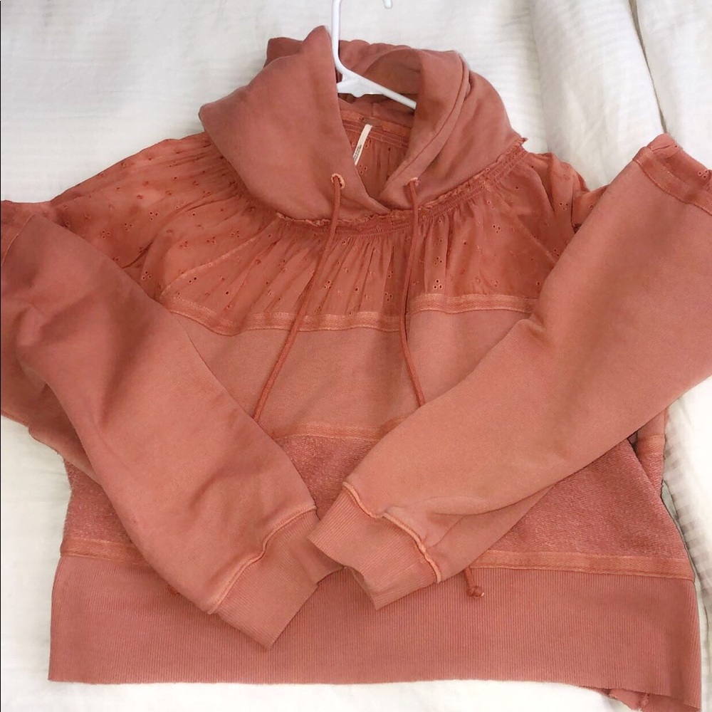 Free people Burnt Orange Cropped Hoodie